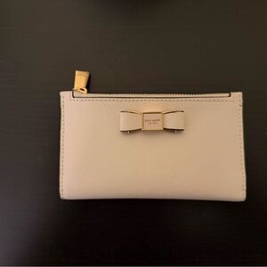 Kate Spade Morgan Bow Embellished Saffiano Leather Small Slim Bifold Wallet